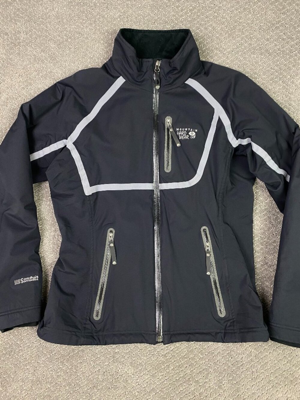 Mountain Hardwear Jacket Womens Medium Black Conduit Softshell Soft Shell